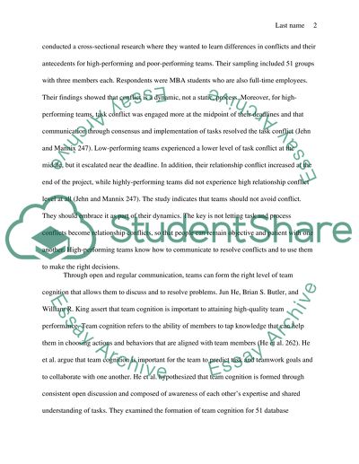 The Importance of Team Cognition for Attaining High-Quality Team Performance