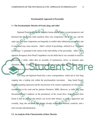 Psychoanalytic Approach to Personality Components
