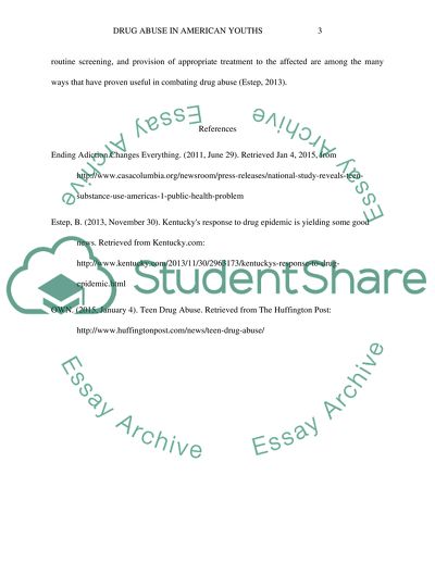 Drug Abuse in American Youths