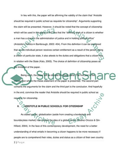 Aristotle and Citizenship