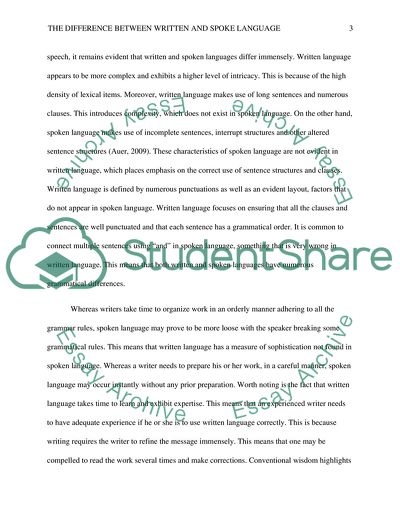 The Difference between Written and Spoke Language