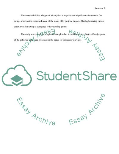 Determination of Fan Satisfaction