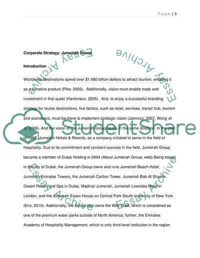 Executive Summary of the Jumeirah Group