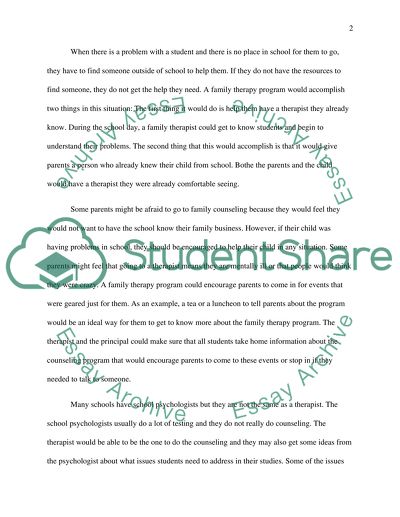 Persuation paper regarding Family Therapy in school setting