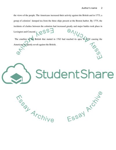 Causes of the American Revolution: 1763-1775
