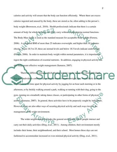 Physical Activity and the Wider Environment