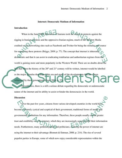 Democratic Medium of Information