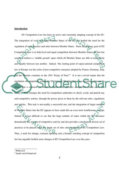 The Modernisation of UE Competition Law over the Past Ten Years