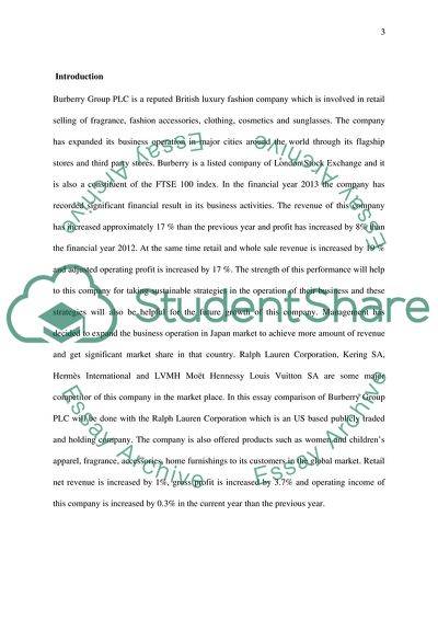 Financial Accounting for Business - Burberry Group