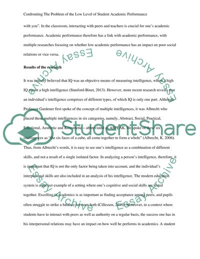 Confronting the problem of the low level of students academic performance