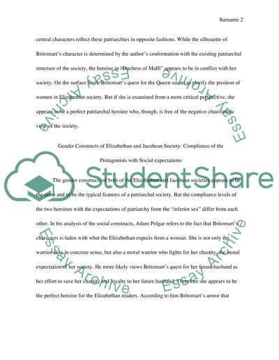 Britomart and the Duchess: the Reflection of Patriarchal Society