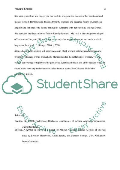 Ntozake Shanges Work