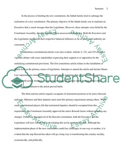 Constitutional advance in kuwait :