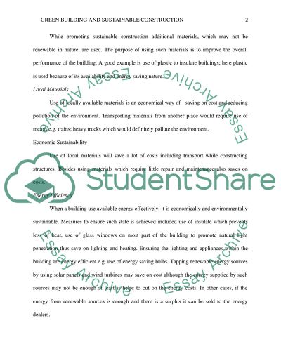 Green Building and Sustainable construction