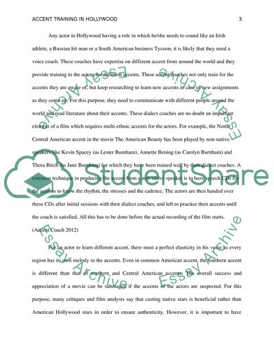 Accent Training in Hollywood: Analysis of the American Beauty