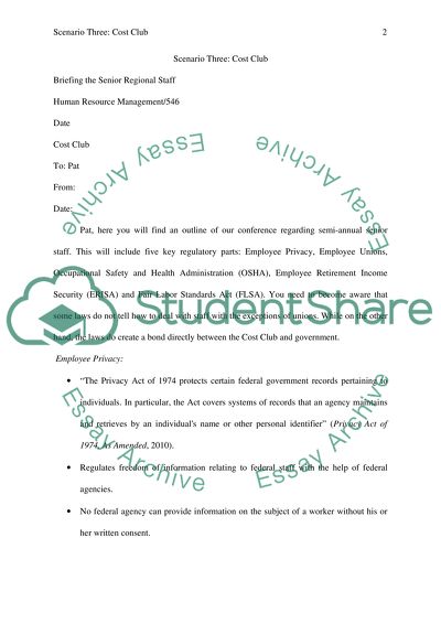 Scenario Three: Cost Club