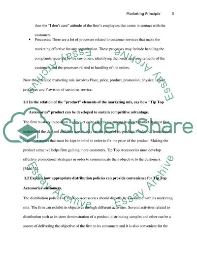 Tip Top Accessories - Elements of the Extended Marketing Mix