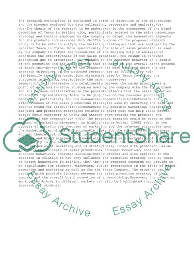 The Brand Promotion of Tesco in Beijing City