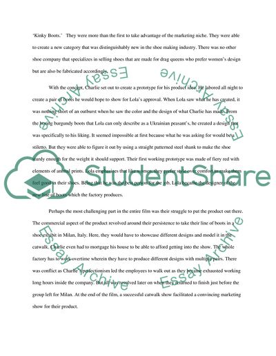 Film Analysis on Product Development (of the film Kinky Boots)