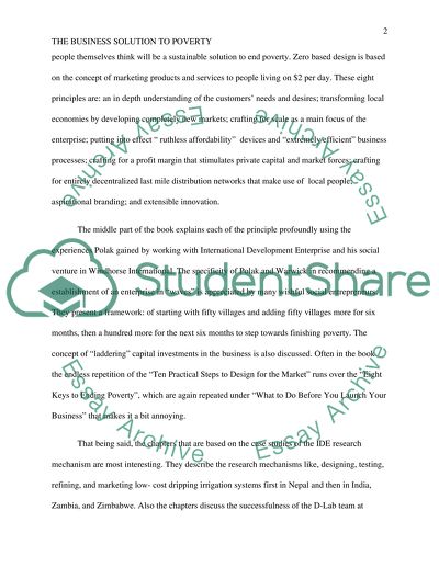 Writing on book The Business Solution To Poverty by Paul Polak and Mal Warwick