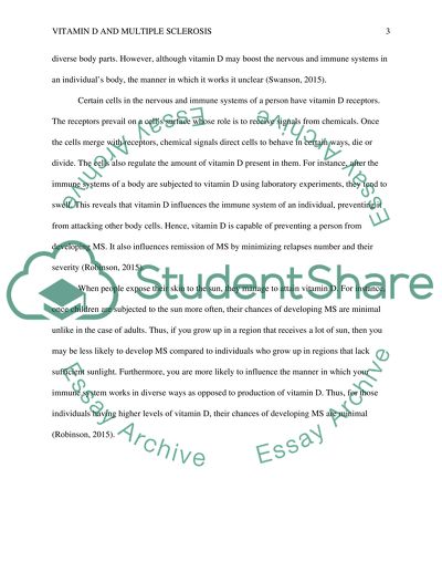 The effect of vitamin D on Multiple Sclerosis