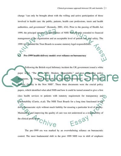 Clinical Governance Approach between UK and Australia
