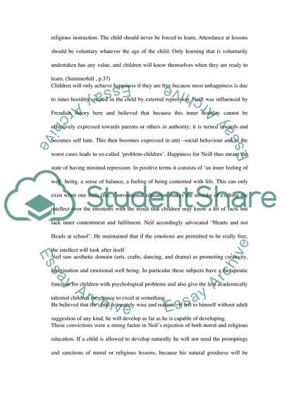 Approach to Education: Comparison of Philosophies of A S Neill & Paul Hirst