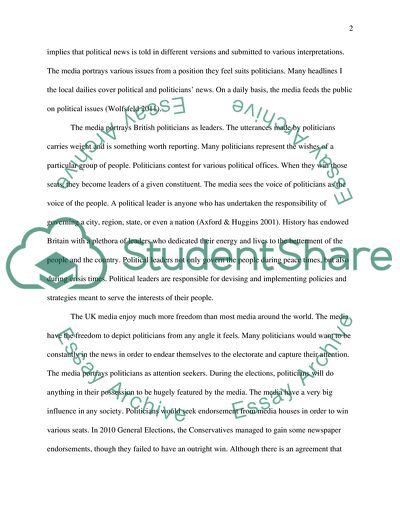 The Portrayal of British Politicians in the UK Media