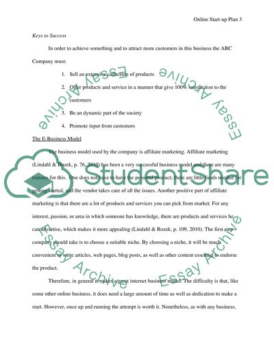 Online Start-Up Plan