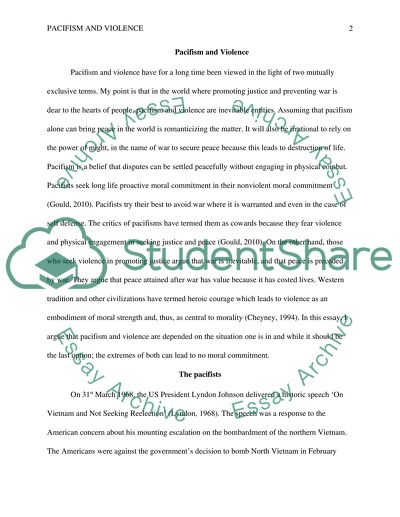 Pacifism and Violence Term Paper