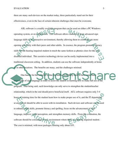 Assignment - Assistive Technology for Visual and Hearning Impairments