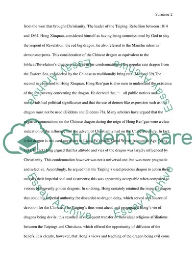 The Chinese dragon and its influence on Christianity in China