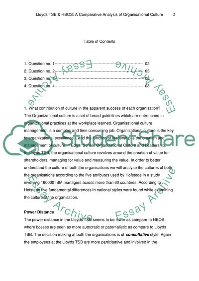 Lloyds TSB & HBOS: A Comparative Analysis of Organisational Culture