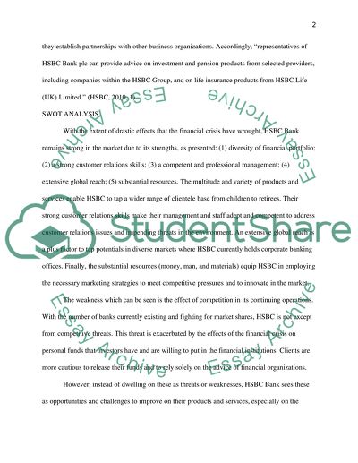 Marketing Financial Services: HSBC Bank