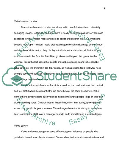 Media, Violence and Crime in America