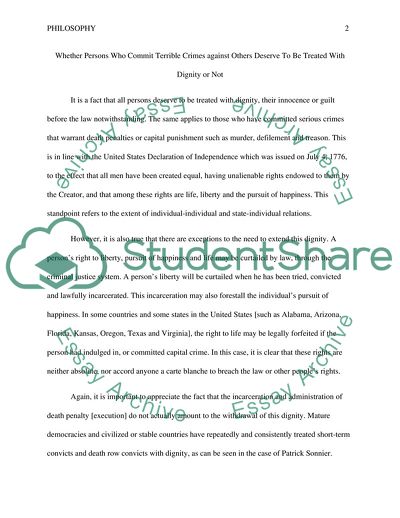 Do Criminals Deserve to be Treated with Dignity