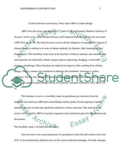 Carbon Emissions and Journey Times from ABP to London Bridge