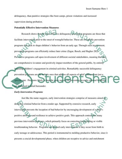 Juvenile Delinquency Prevention Strategies