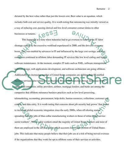 Information Technology Outsourcing