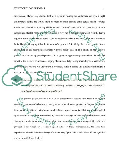 Study of Clown Phobias