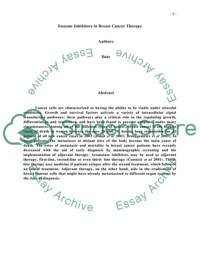 Enzyme Inhibitors in Breast Cancer Therapy