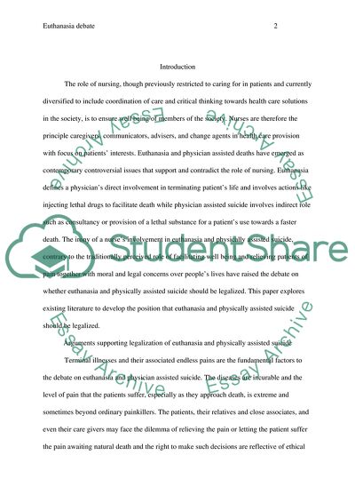 Should Euthanasia and Physician Assisted Suicide Be Legalized