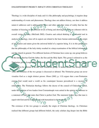 What is the Enlightenment project and how did it impact upon Christian Theology