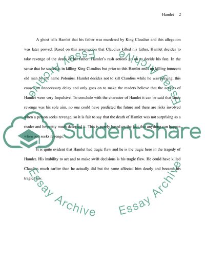 The Tragic Hero Suffers from a Tragic Flaw