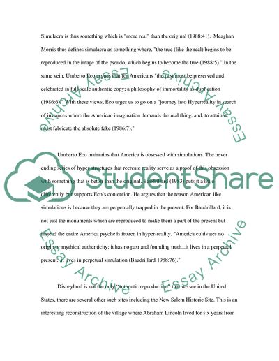 Umberto Eco and Hyper-reality Concept