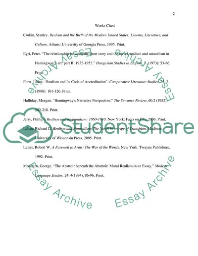 Realism And Its Role In The Novel Farewell To Arms