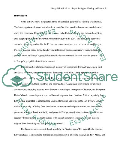 Geopolitical Risk of Libyan Refugees Fleeing to Europe