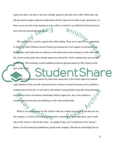 Sexual Harassment and Psychological Stress at Work