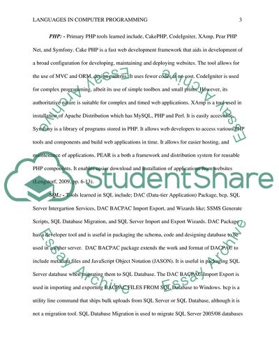 HTML, SQL, and PHP Programming Languages