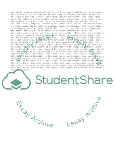 Legal Aspects - Australian Consumer Law